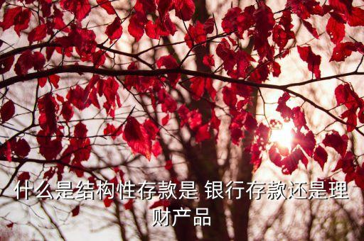 什么是結構性存款是 銀行存款還是理財產(chǎn)品