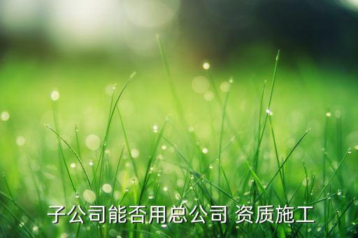  子公司能否用總公司 資質(zhì)施工