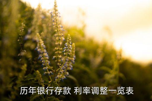  歷年銀行存款 利率調(diào)整一覽表