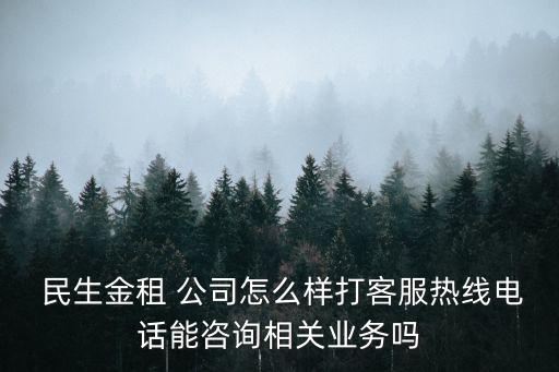  民生金租 公司怎么樣打客服熱線電話能咨詢相關(guān)業(yè)務(wù)嗎