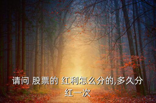 請(qǐng)問(wèn) 股票的 紅利怎么分的,多久分紅一次