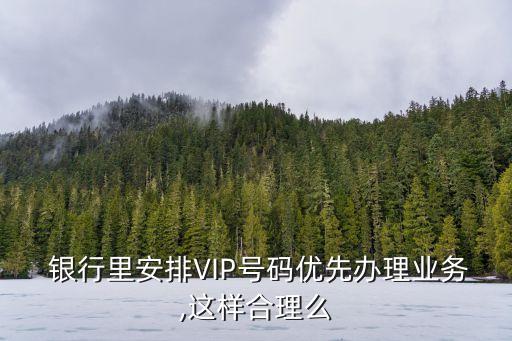  銀行里安排VIP號(hào)碼優(yōu)先辦理業(yè)務(wù),這樣合理么