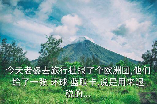 今天老婆去旅行社報了個歐洲團(tuán),他們給了一張 環(huán)球 藍(lán)聯(lián)卡,說是用來退稅的...