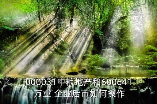 000031中糧地產(chǎn)和600641 萬業(yè) 企業(yè)后市如何操作