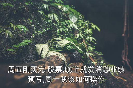 周五剛買完 股票,晚上就發(fā)消息業(yè)績(jī)預(yù)虧,周一我該如何操作