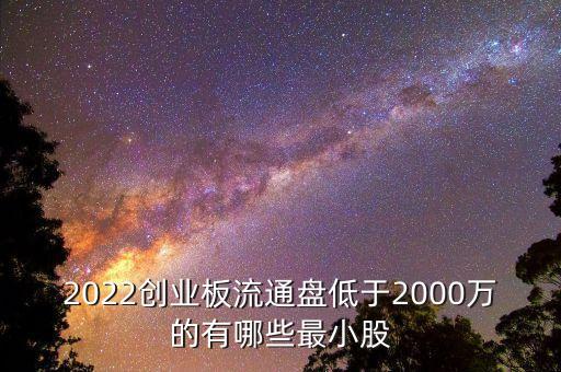 2022創(chuàng)業(yè)板流通盤低于2000萬的有哪些最小股