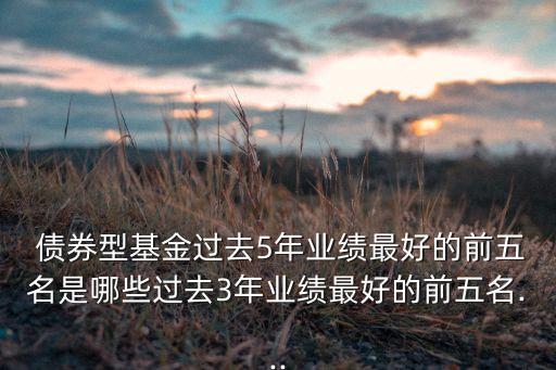  債券型基金過(guò)去5年業(yè)績(jī)最好的前五名是哪些過(guò)去3年業(yè)績(jī)最好的前五名...