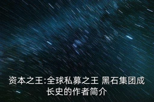 資本之王:全球私募之王 黑石集團(tuán)成長(zhǎng)史的作者簡(jiǎn)介