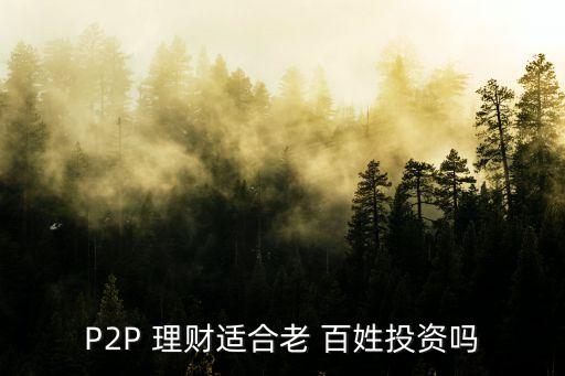 P2P 理財適合老 百姓投資嗎