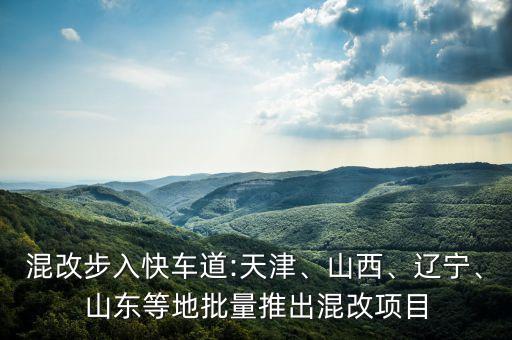 混改步入快車道:天津、山西、遼寧、山東等地批量推出混改項目