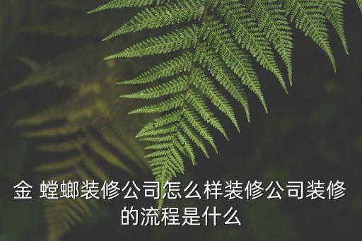 金 螳螂裝修公司怎么樣裝修公司裝修的流程是什么