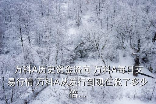  萬(wàn)科A歷史資金流向 萬(wàn)科A每日交易行情 萬(wàn)科A從發(fā)行到現(xiàn)在漲了多少倍...