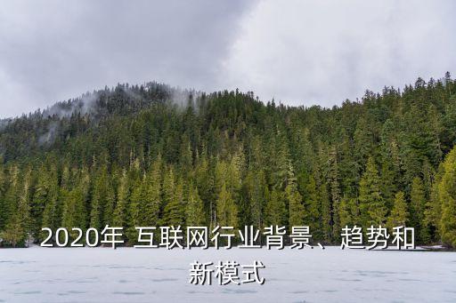 2020年 互聯(lián)網(wǎng)行業(yè)背景、趨勢和新模式