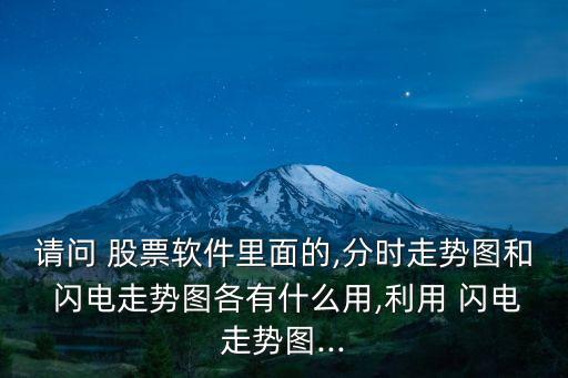 請問 股票軟件里面的,分時(shí)走勢圖和 閃電走勢圖各有什么用,利用 閃電走勢圖...