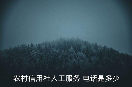  農(nóng)村信用社人工服務 電話是多少