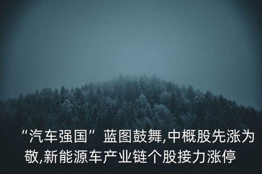 “汽車強國”藍圖鼓舞,中概股先漲為敬,新能源車產(chǎn)業(yè)鏈個股接力漲停