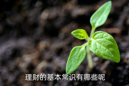  理財(cái)?shù)幕境ＷR(shí)有哪些呢