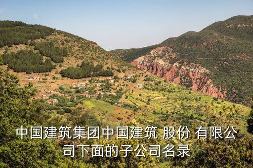 中國建筑集團(tuán)中國建筑 股份 有限公司下面的子公司名錄