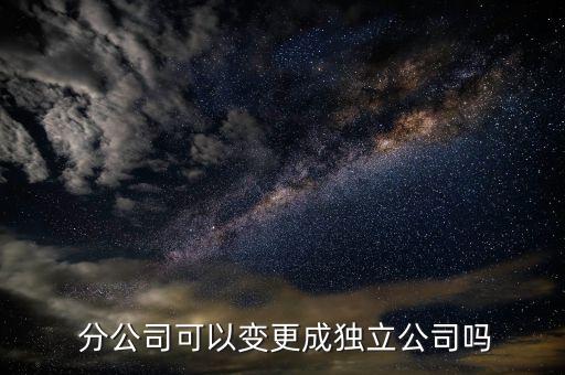  分公司可以變更成獨立公司嗎