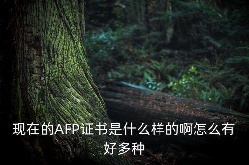 現(xiàn)在的AFP證書(shū)是什么樣的啊怎么有好多種