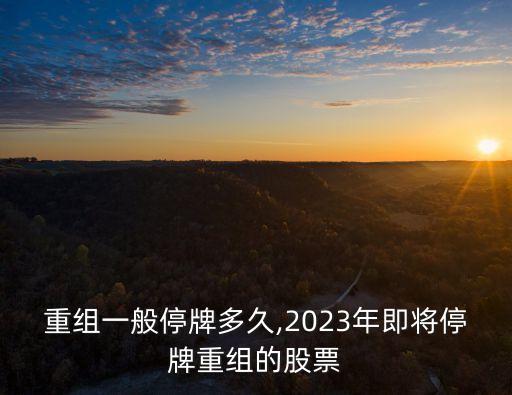 股票重組一般停牌多久,2023年即將停牌重組的股票