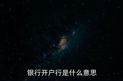  銀行開戶行是什么意思