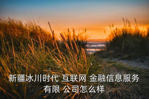 新疆冰川時(shí)代 互聯(lián)網(wǎng) 金融信息服務(wù)有限 公司怎么樣