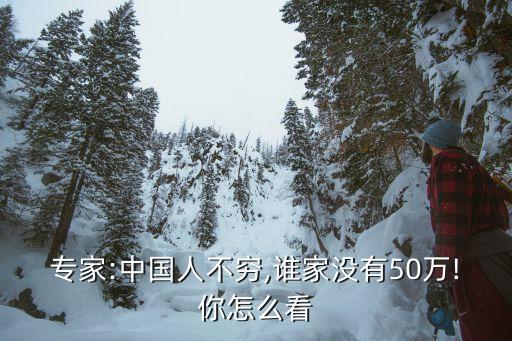 專家:中國人不窮,誰家沒有50萬!你怎么看