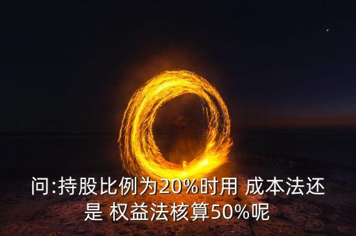 問:持股比例為20%時用 成本法還是 權益法核算50%呢