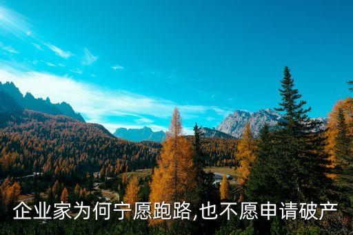 企業(yè)家為何寧愿跑路,也不愿申請破產(chǎn)