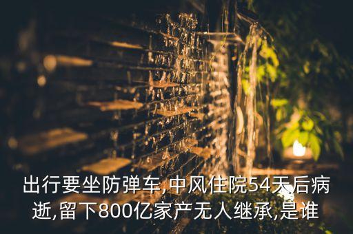 出行要坐防彈車,中風(fēng)住院54天后病逝,留下800億家產(chǎn)無(wú)人繼承,是誰(shuí)