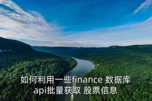 如何利用一些finance 數(shù)據(jù)庫api批量獲取 股票信息