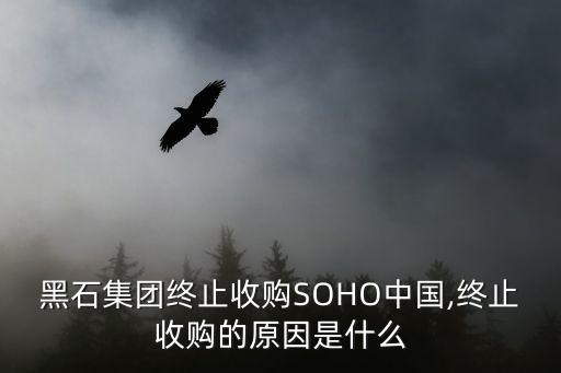 黑石集團終止收購SOHO中國,終止收購的原因是什么