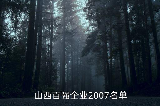  山西百?gòu)?qiáng)企業(yè)2007名單