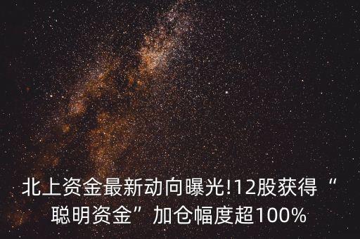 北上資金最新動(dòng)向曝光!12股獲得“聰明資金”加倉幅度超100%