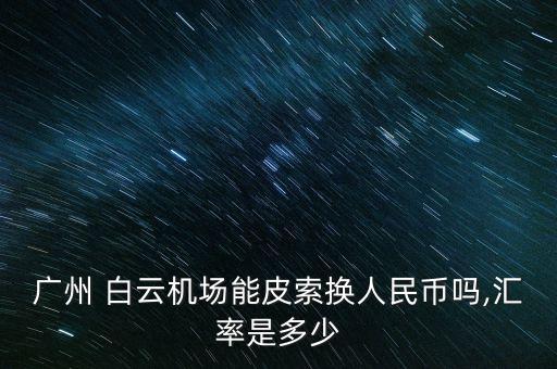 廣州 白云機場能皮索換人民幣嗎,匯率是多少