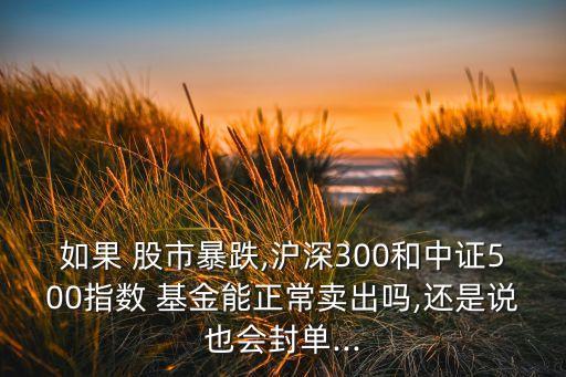 如果 股市暴跌,滬深300和中證500指數(shù) 基金能正常賣出嗎,還是說也會封單...