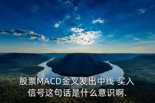  股票MACD金叉發(fā)出中線 買入 信號(hào)這句話是什么意識(shí)啊.