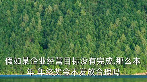 假如某企業(yè)經(jīng)營目標沒有完成,那么本年 年終獎金不發(fā)放合理嗎