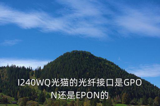 I240WQ光貓的光纖接口是GPON還是EPON的