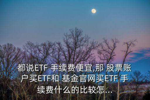 都說ETF 手續(xù)費便宜,那 股票賬戶買ETF和 基金官網(wǎng)買ETF 手續(xù)費什么的比較怎...