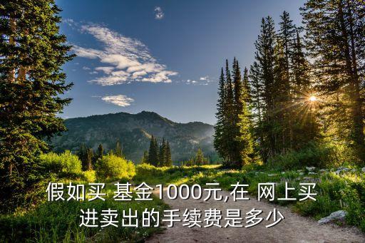 假如買 基金1000元,在 網(wǎng)上買進賣出的手續(xù)費是多少