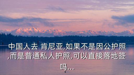 中國(guó)人去 肯尼亞,如果不是因公護(hù)照,而是普通私人護(hù)照,可以直接落地簽嗎...