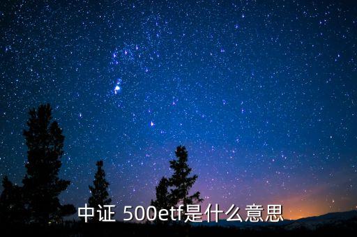  中證 500etf是什么意思