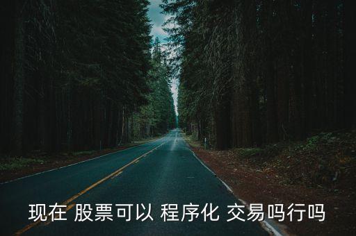 現在 股票可以 程序化 交易嗎行嗎