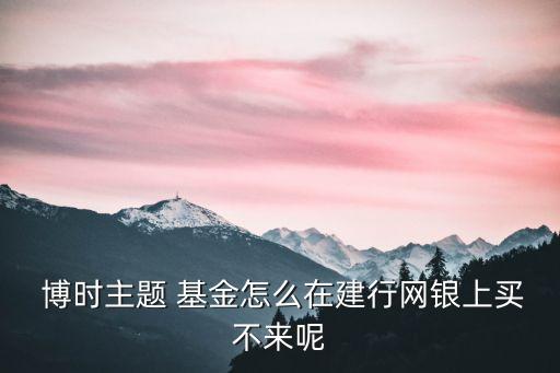  博時(shí)主題 基金怎么在建行網(wǎng)銀上買不來(lái)呢