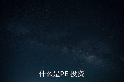 什么是PE 投資