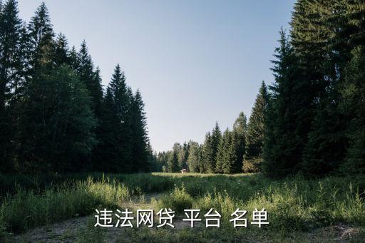 違法網(wǎng)貸 平臺 名單