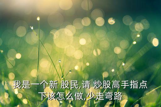 我是一個(gè)新 股民,請(qǐng) 炒股高手指點(diǎn)下該怎么做,少走彎路