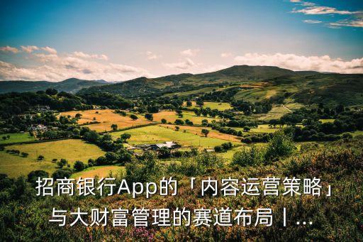  招商銀行App的「內(nèi)容運營策略」與大財富管理的賽道布局丨...